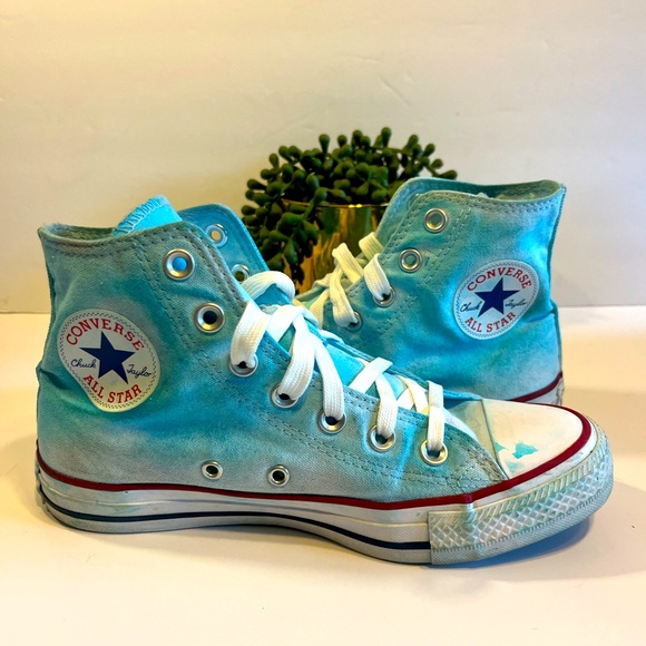 Converse CTAS Customized Blue High Top Sneakers Unisex M5 W7. - Picture 1 of 10